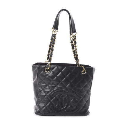 Chanel Caviar Quilted Petit Shopping Tote PST Black 2 of 17