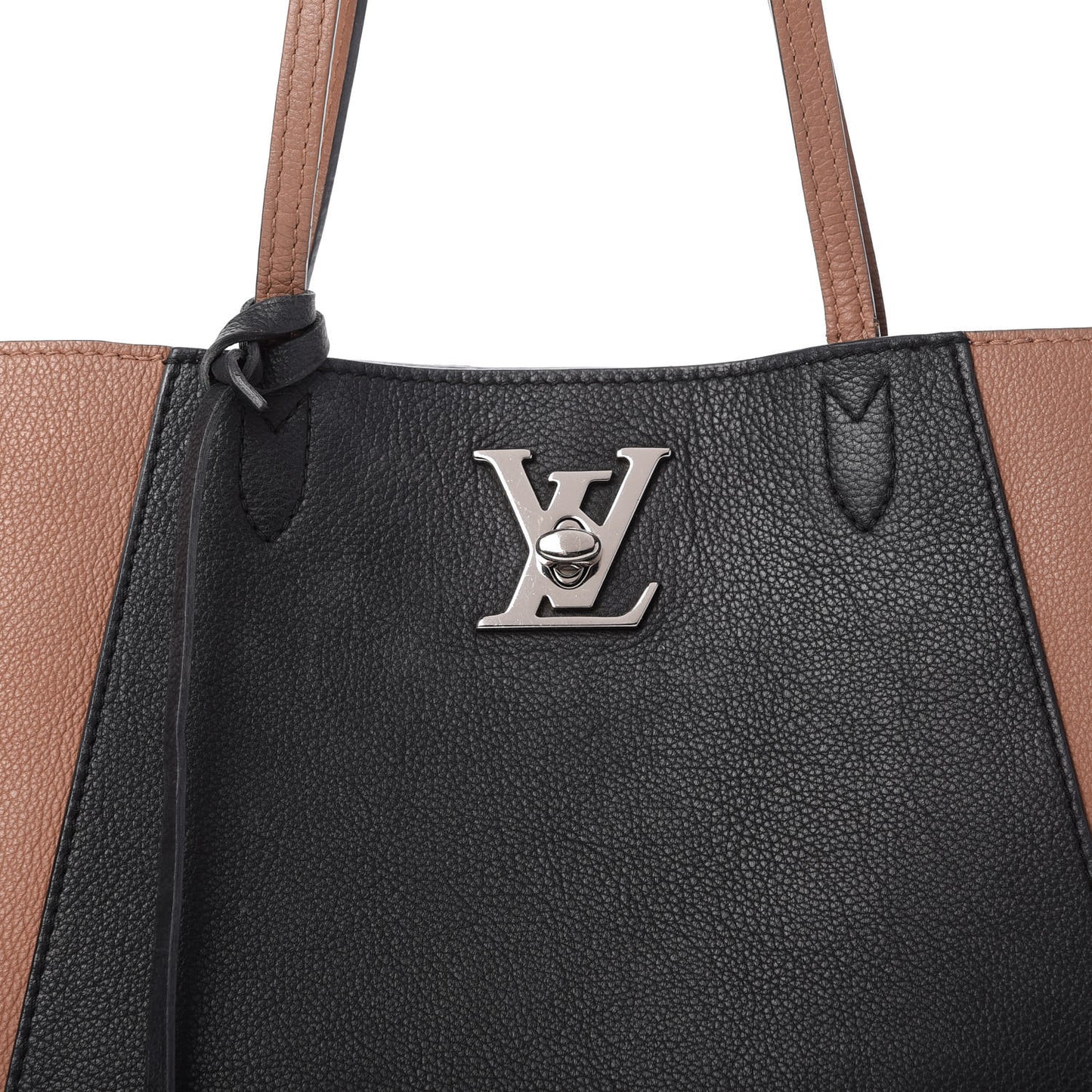 Calfskin Lockme Cabas Bois de Rose Black