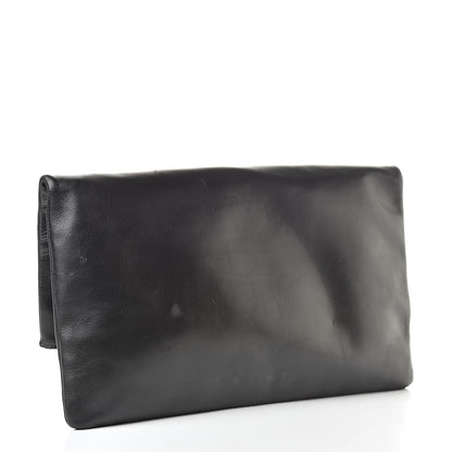Saint Laurent Smooth Calfskin Letters Fold-Over Clutch Black 3 of 11
