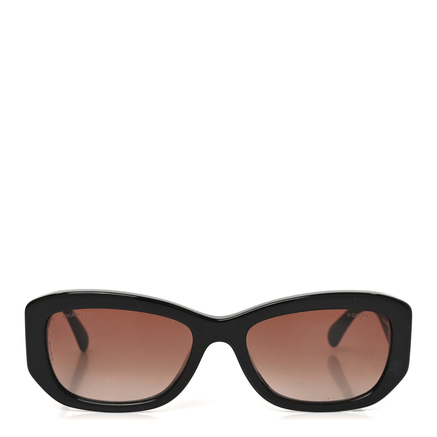 Acetate Rectangle Sunglasses 5493-A Black Brown