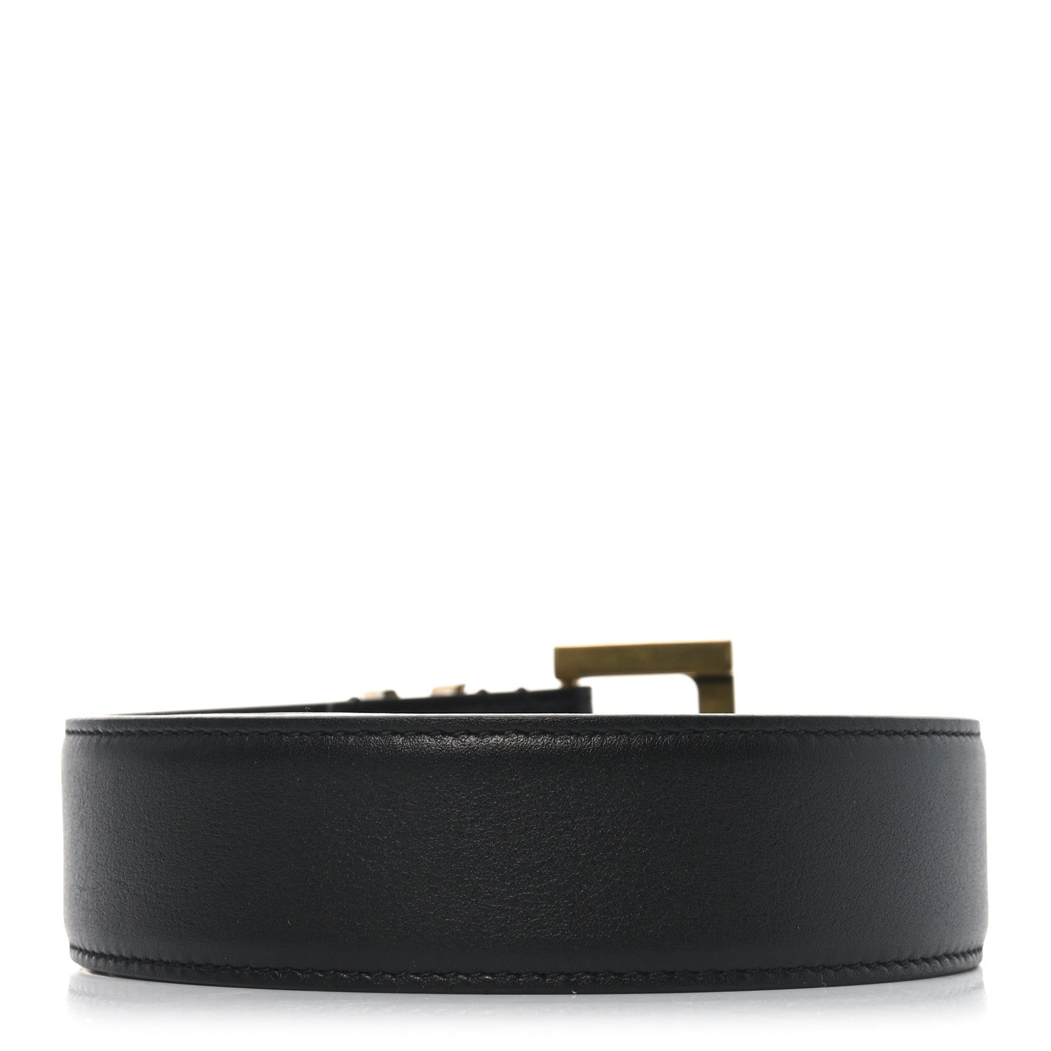 Saint Laurent Smooth Calfskin Monogram Square Buckle Belt 75 30 Black 2 of 5