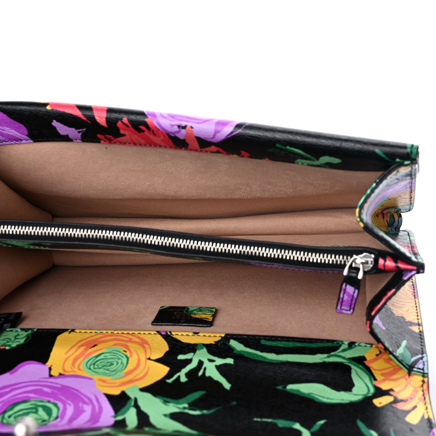 Gucci X KEN SCOTT New Shangai Calfskin Jenny Floral Print Small Dionysus Shoulder Bag Black Pink 4 of 9