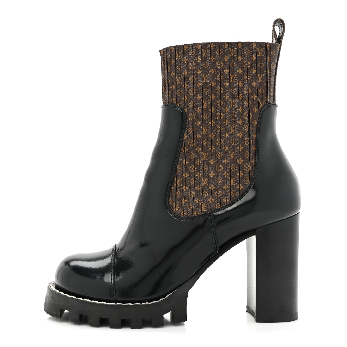 Patent Nano Monogram Ankle Star Trail Boots 38.5 Black