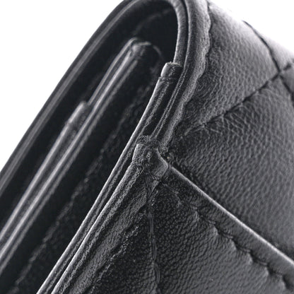 Chanel Lambskin Quilted Flap Card Holder Wallet So Black 10 of 11