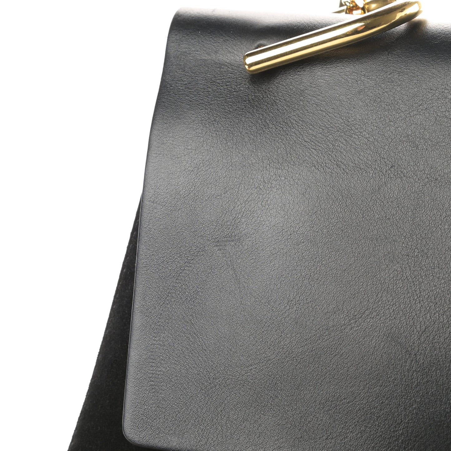 Suede Smooth Calfskin Medium Drew Shoulder Bag Black