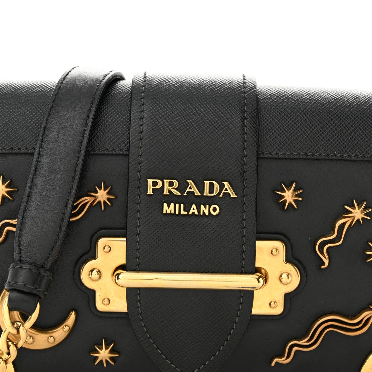 City Calf Saffiano Cahier Astrology Bag Black