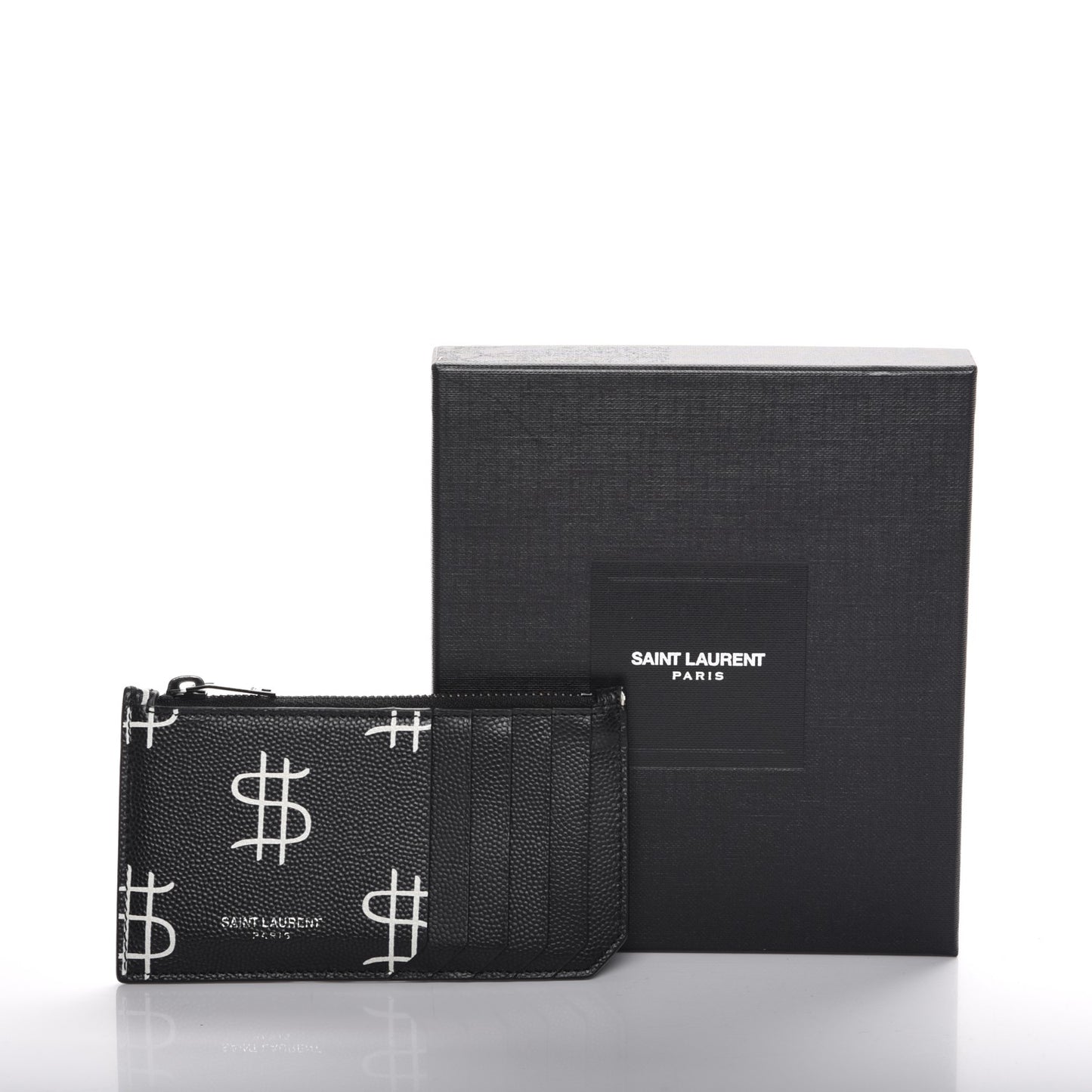 Grain de Poudre Dollar Print 5 Fragments Zip Pouch Card Holder Black