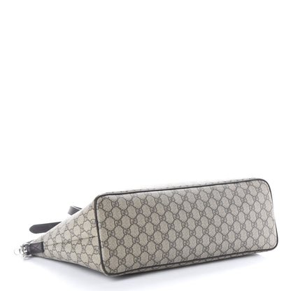 Gucci GG Supreme Monogram Medium Zippered Tote Dark Brown 3 of 11