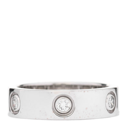 Cartier 18K White Gold 6 Diamond 5.5mm LOVE Ring 54 7 3 of 9