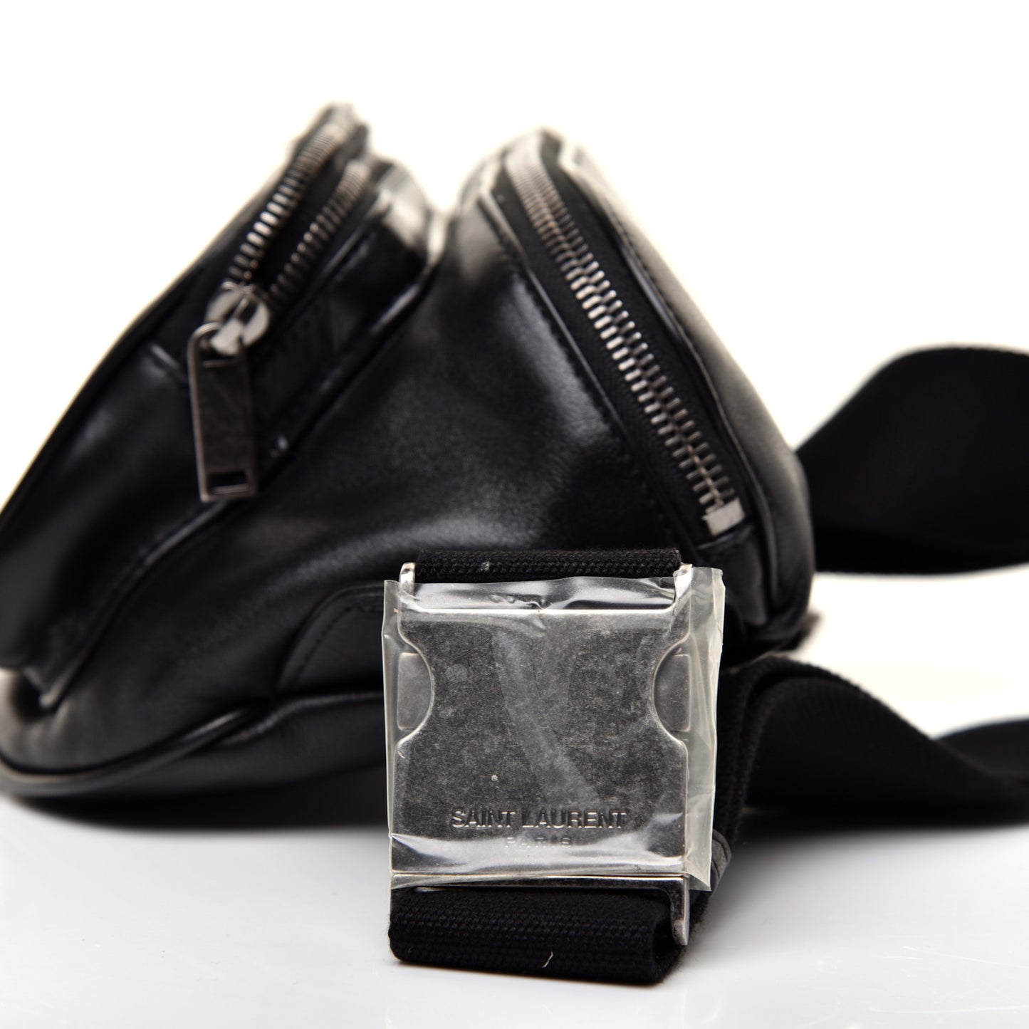 Lambskin Subway Belt Bag Black