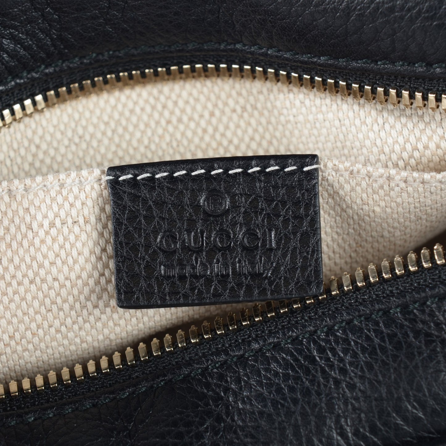 Pebbled Calfskin Small Soho Disco Bag Black