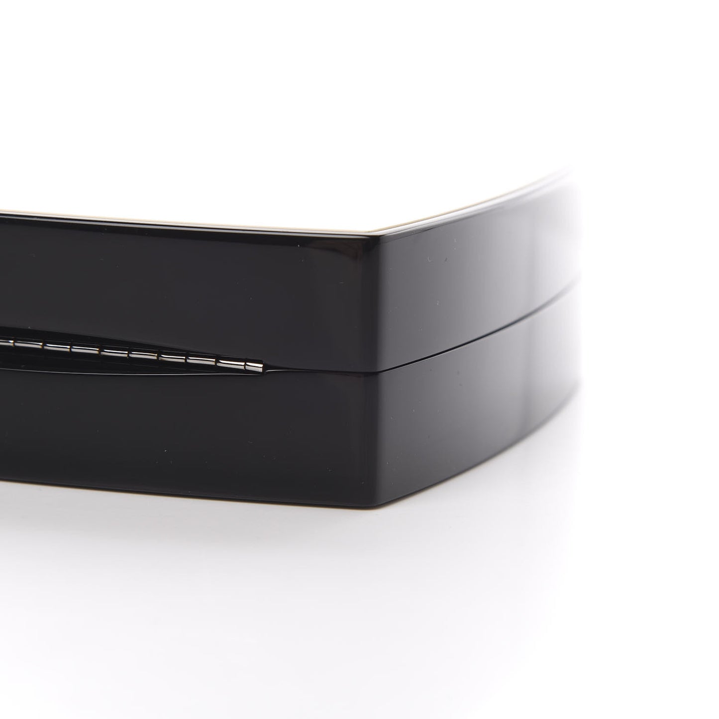 Plexiglass Compact Box Clutch Black Ivory