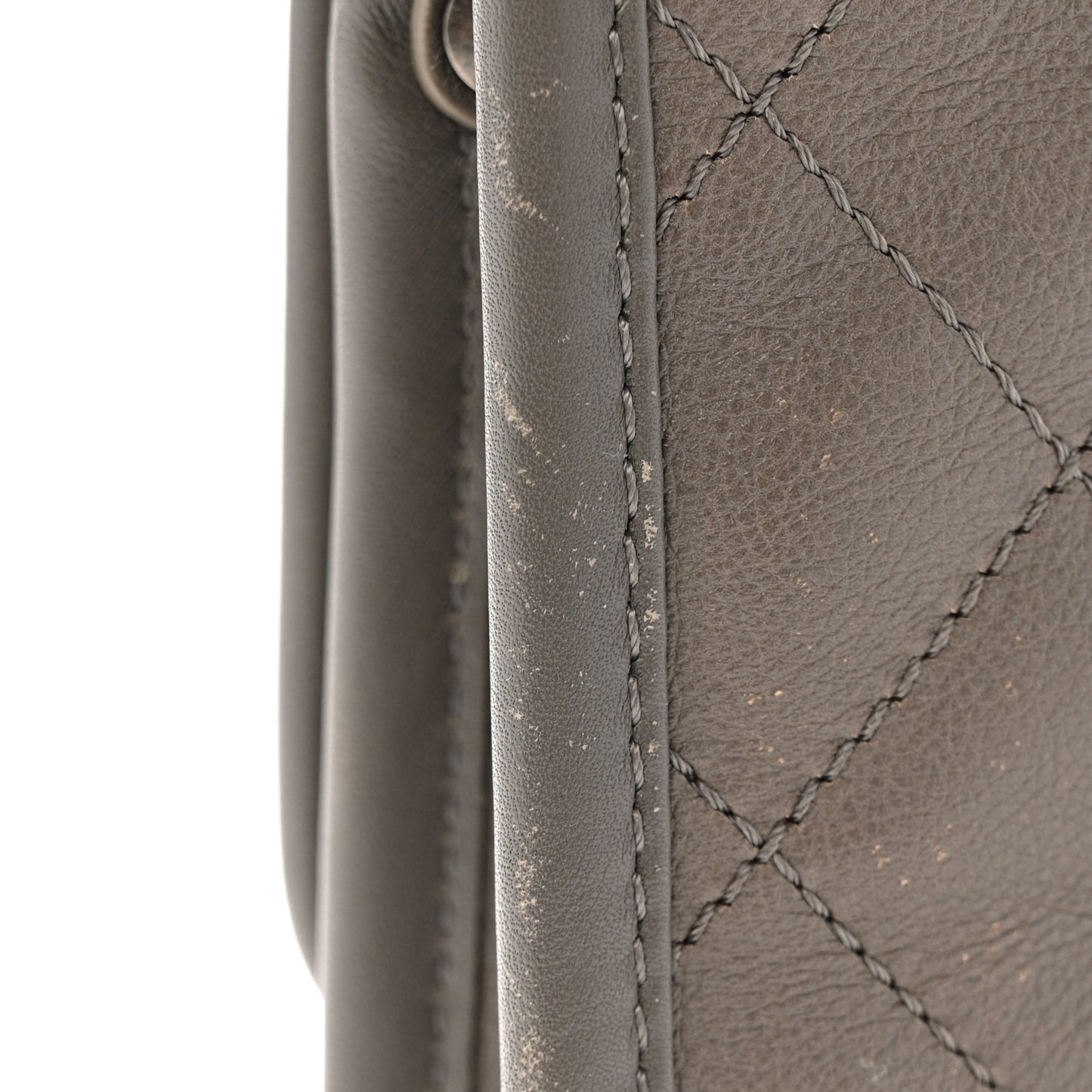 Calfskin Quilted Mini French Riviera Flap Grey