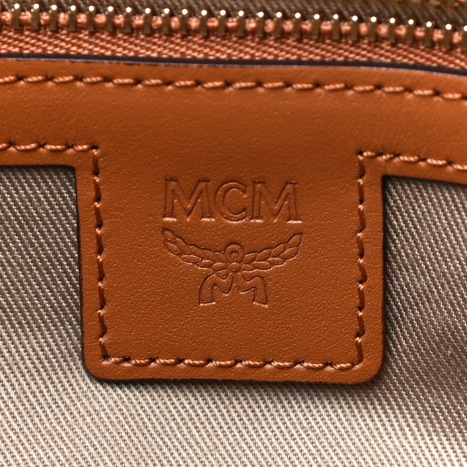 MCM Visetos Medium Crossbody Pouch Cognac 6 of 17
