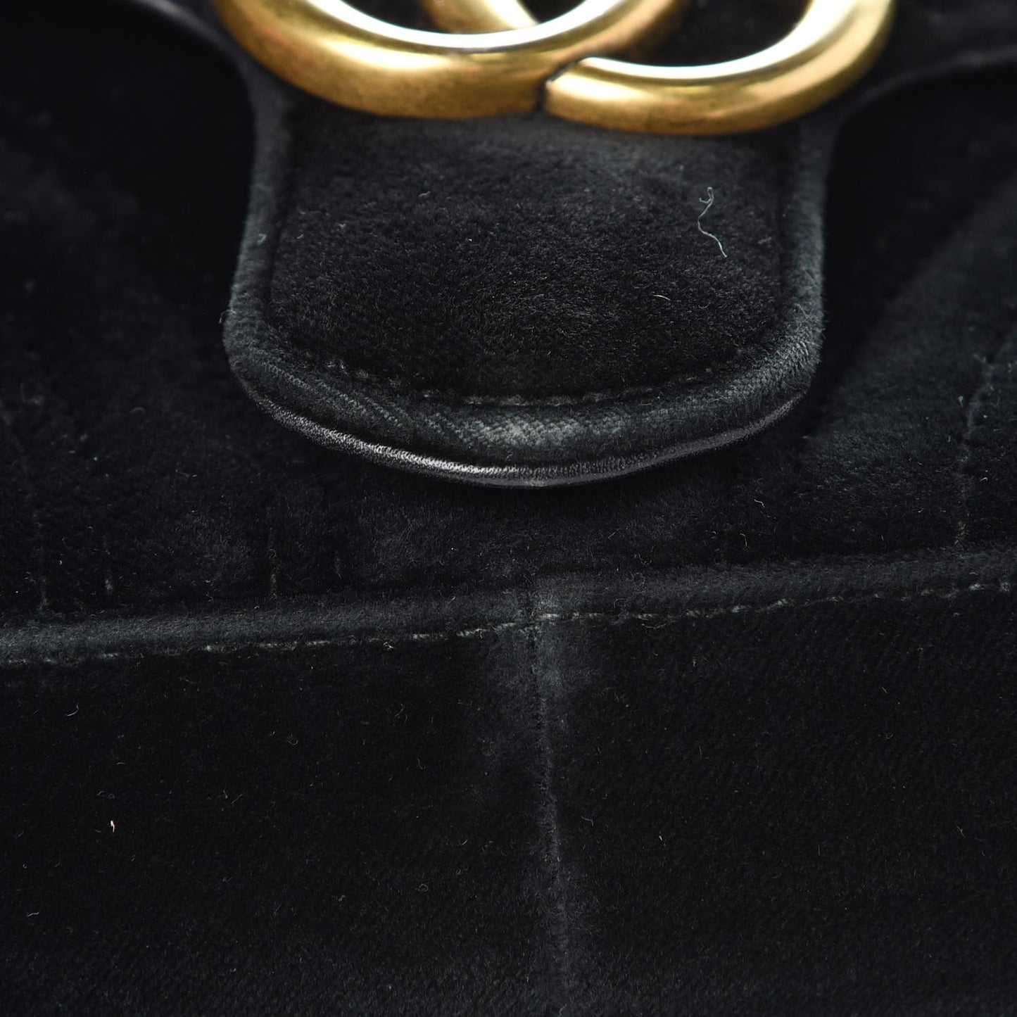 Velvet Matelasse Mini GG Marmont Shoulder Bag Black