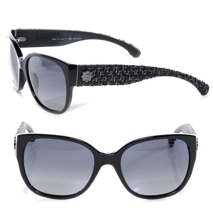 Chanel Acetate Tweed Boy Sunglasses Black 1 of 5