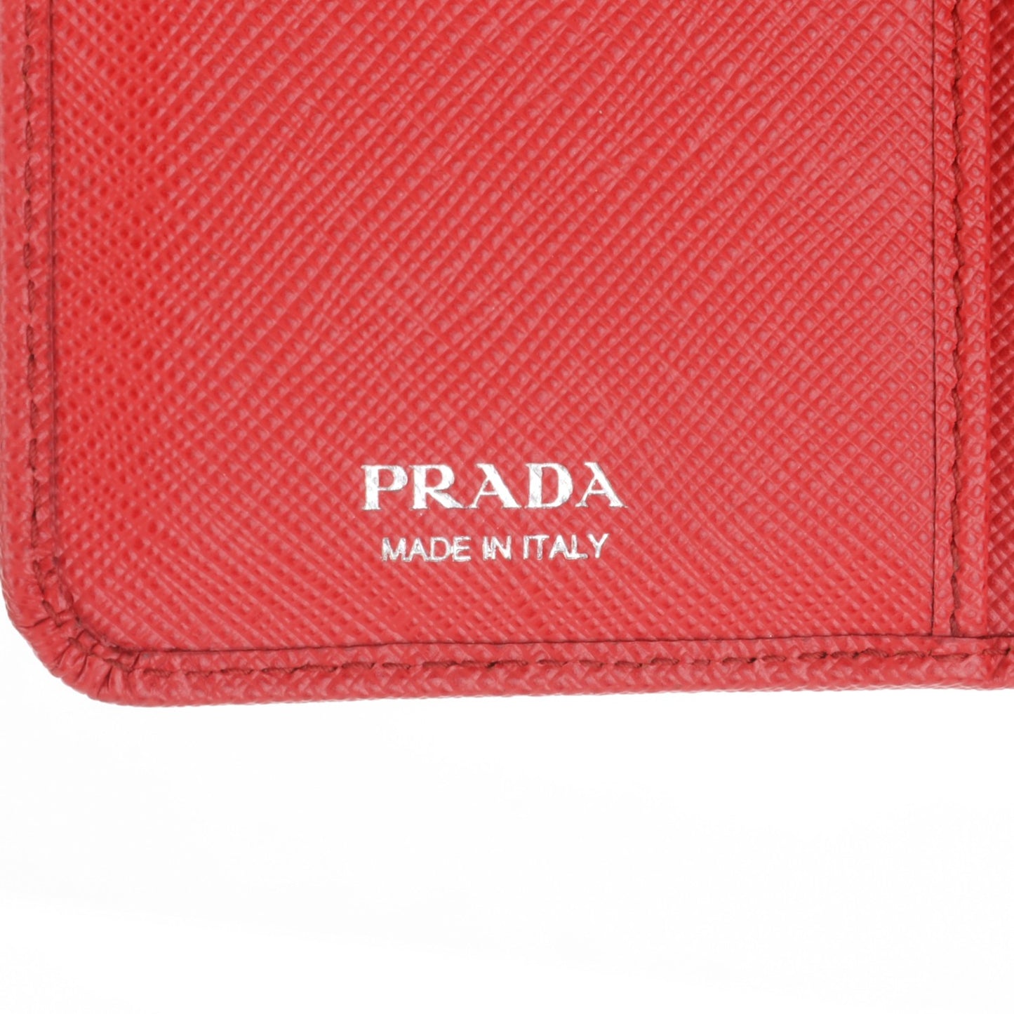 Saffiano Metal Compact Wallet Red