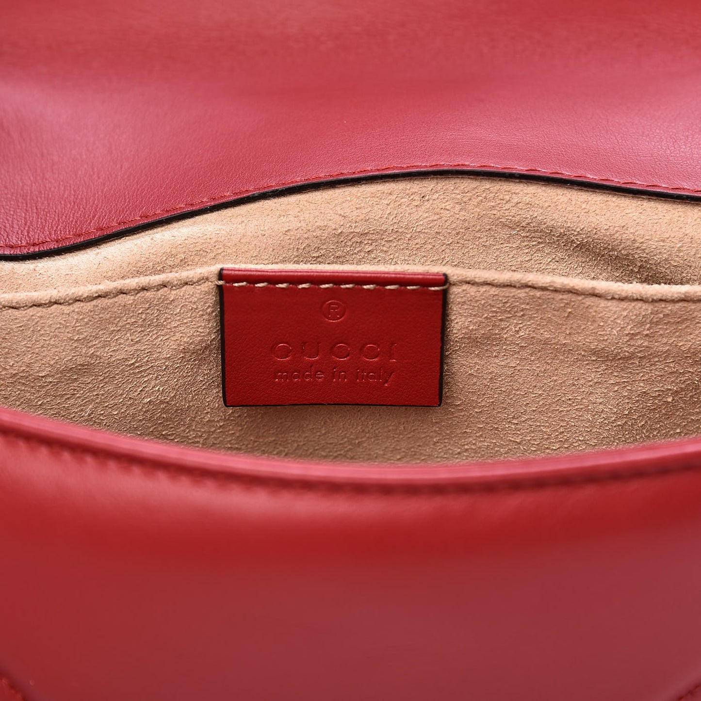 Calfskin Matelasse Mini GG Marmont Shoulder Bag Hibiscus Red
