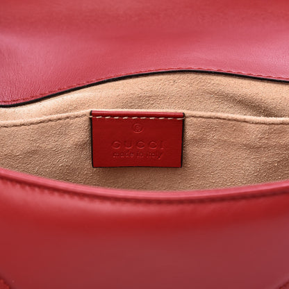 Gucci Calfskin Matelasse Mini GG Marmont Shoulder Bag Hibiscus Red 6 of 11