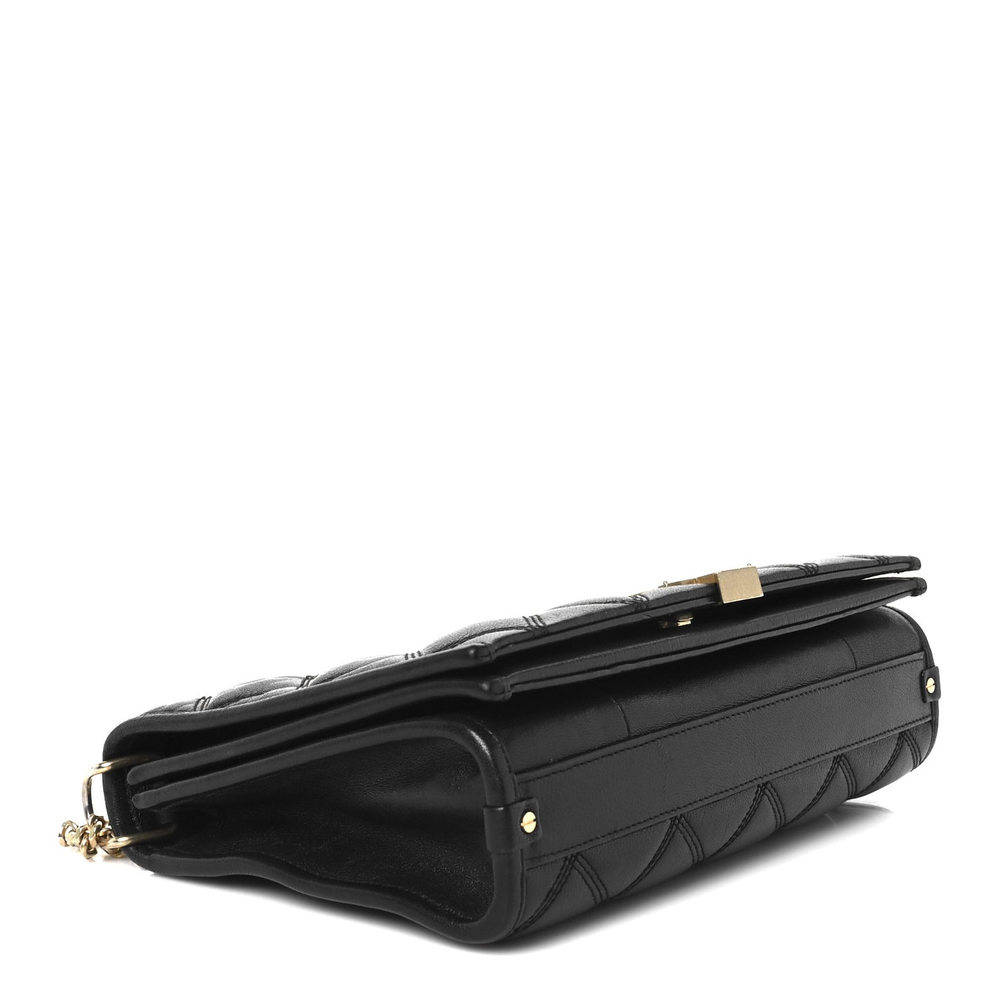 Lambskin Quilted Mini Becky Chain Bag Black