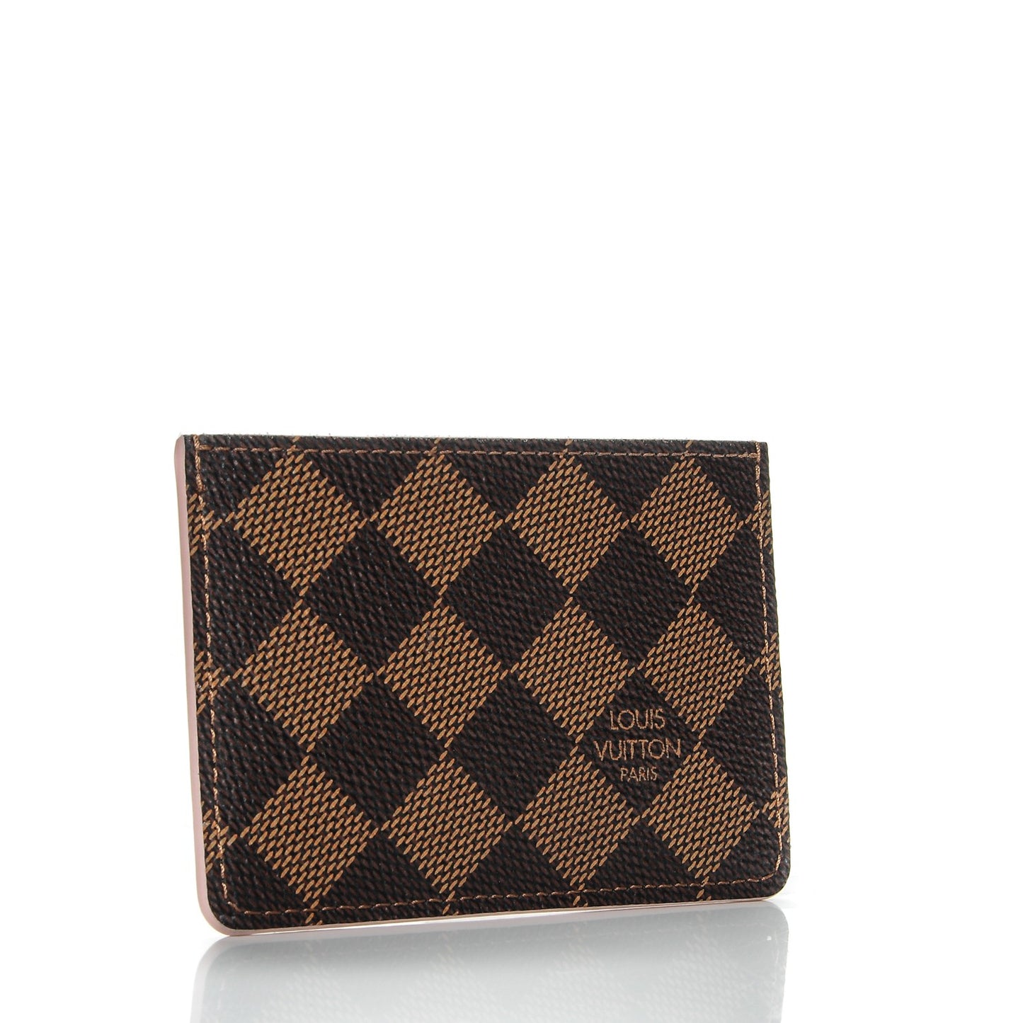 Damier Ebene Caissa Card Holder Rose Ballerine