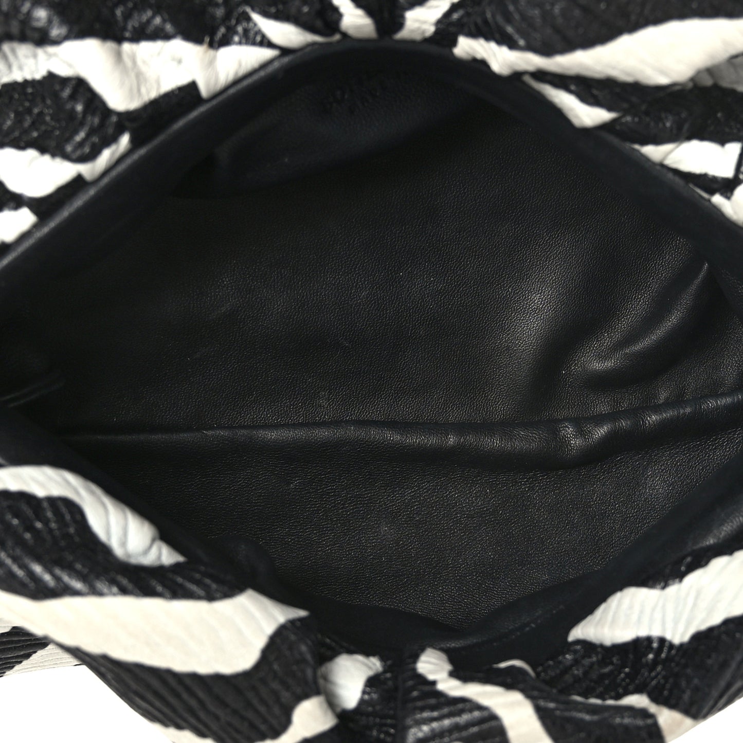 Nappa Zebra Print The Pouch Oversized Clutch White Black