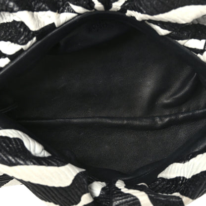 Bottega Veneta Nappa Zebra Print The Pouch Oversized Clutch White Black 5 of 10
