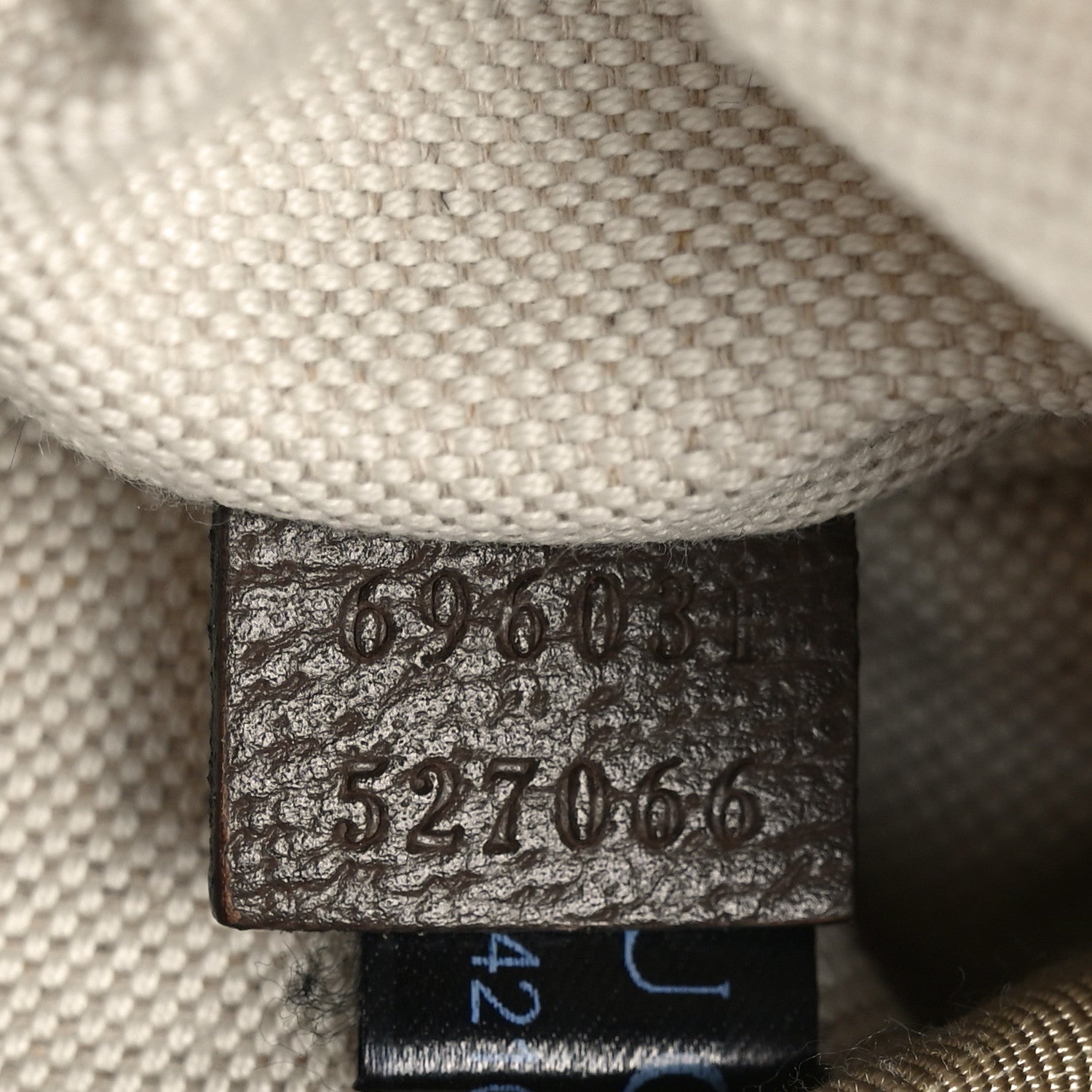 Gucci Monogram Jumbo GG Textured Dollar Calfskin Web Belt Bag Camel Ebony New Acero 7 of 10