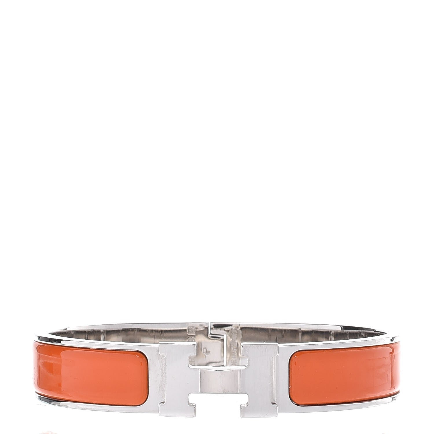 Hermes Enamel Narrow Clic Clac H Bracelet GM Orange 1 of 6