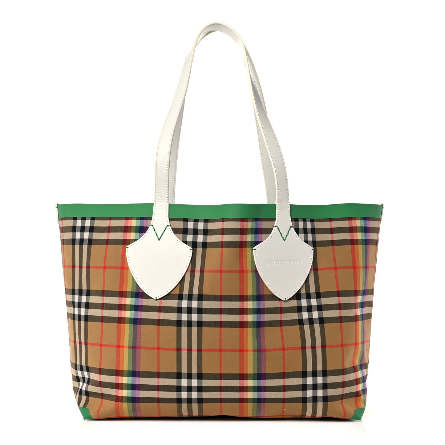 Vintage Rainbow Check Large The Giant Reversible Tote Antique Yellow