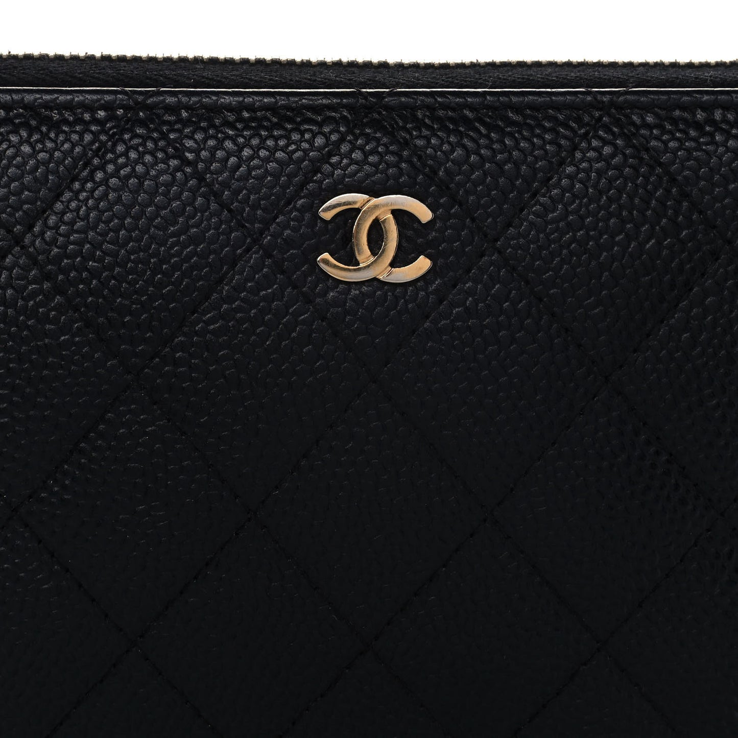 Caviar Quilted Large Zip Around Organizer Wallet Black