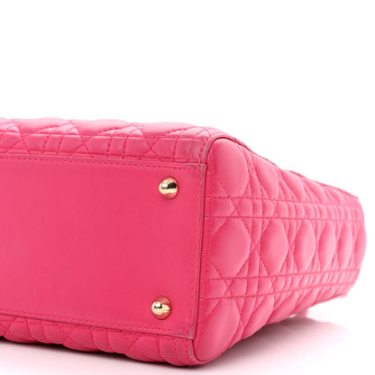 Christian Dior Lambskin Cannage Large Lady Dior Fuchsia 10 of 21