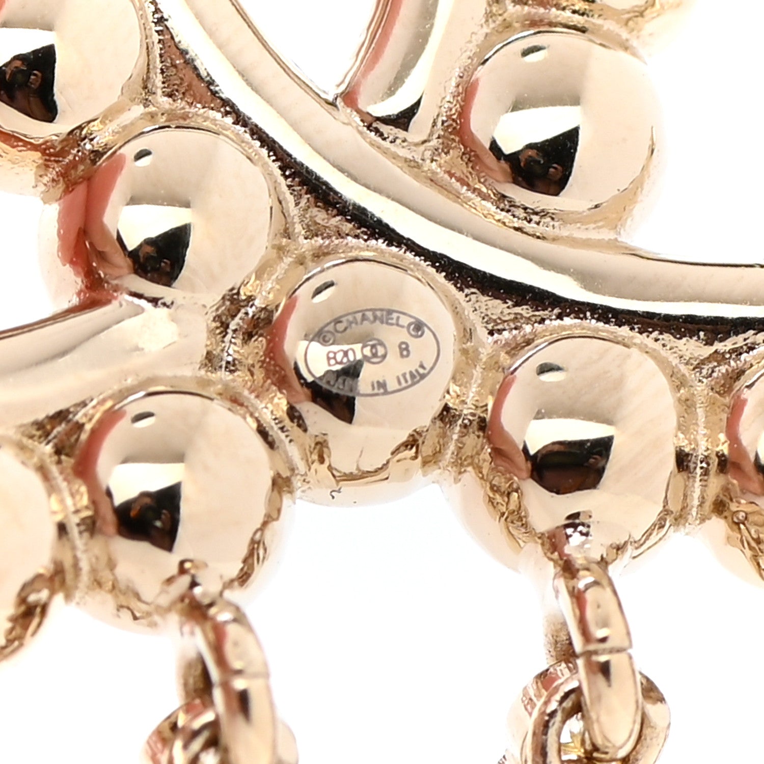 Chanel Metal Crystal Bow-tiful CC Chain Brooch Gold 4 of 5
