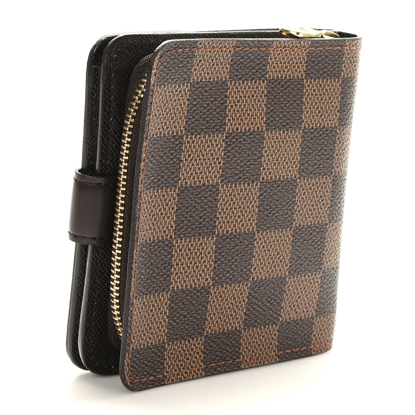 Damier Ebene Zippe Zipped Compact Wallet
