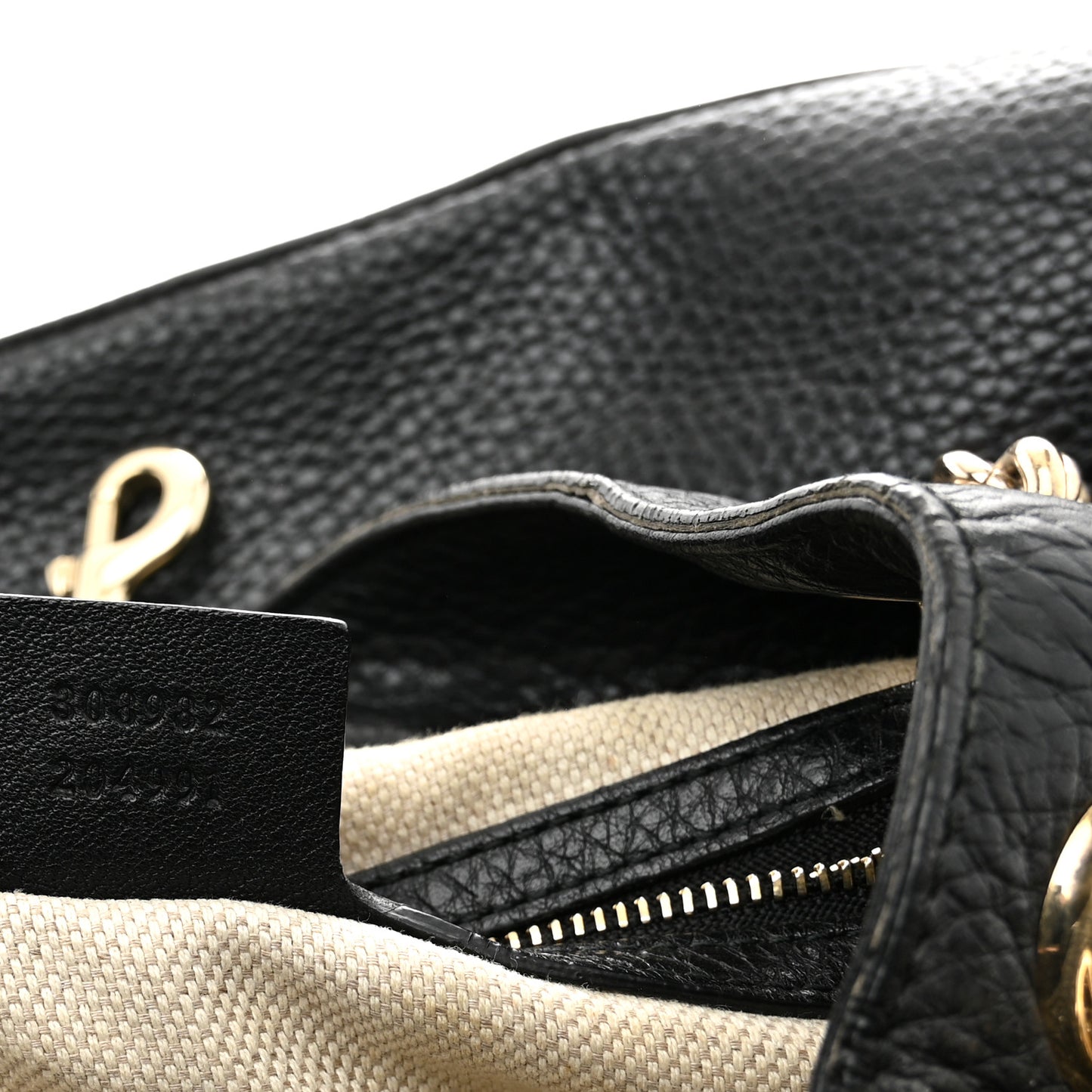 Pebbled Calfskin Medium Soho Chain Shoulder Bag Black