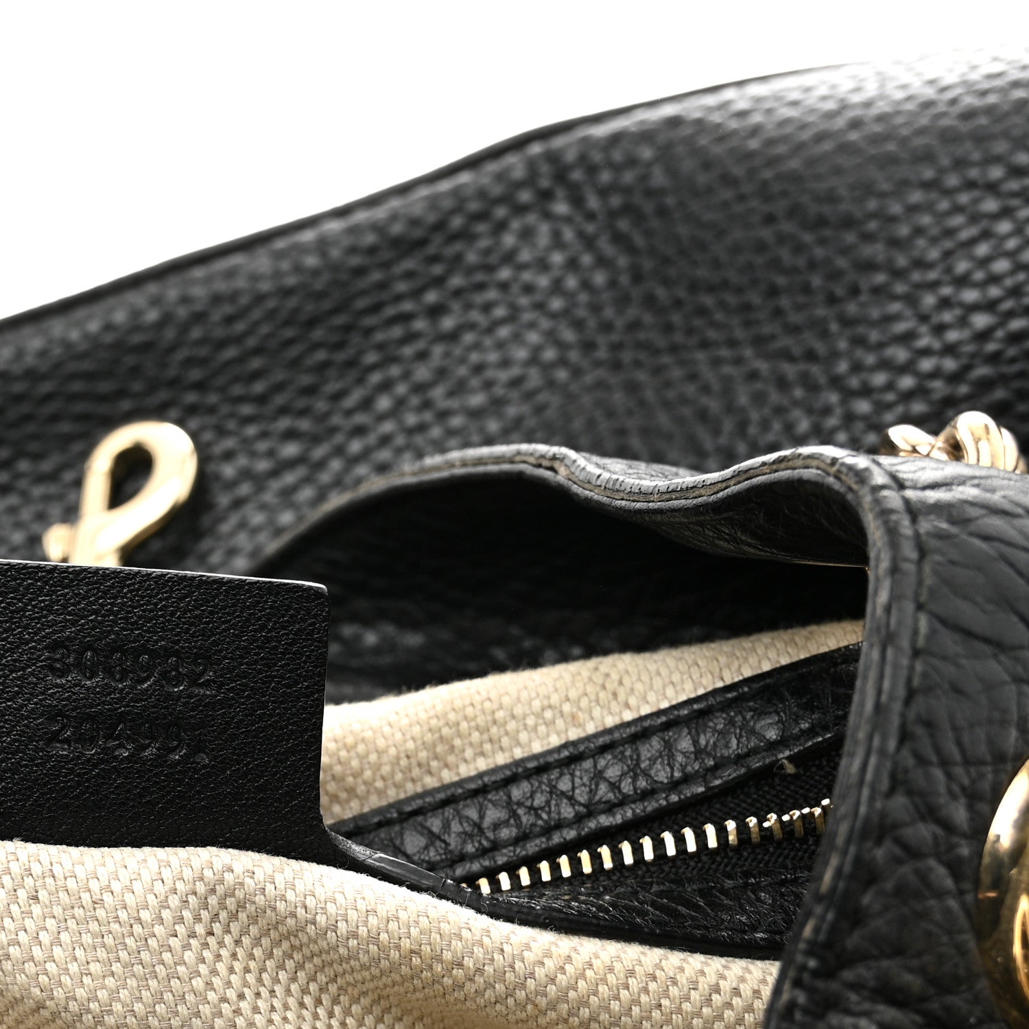 Gucci Pebbled Calfskin Medium Soho Chain Shoulder Bag Black 7 of 13