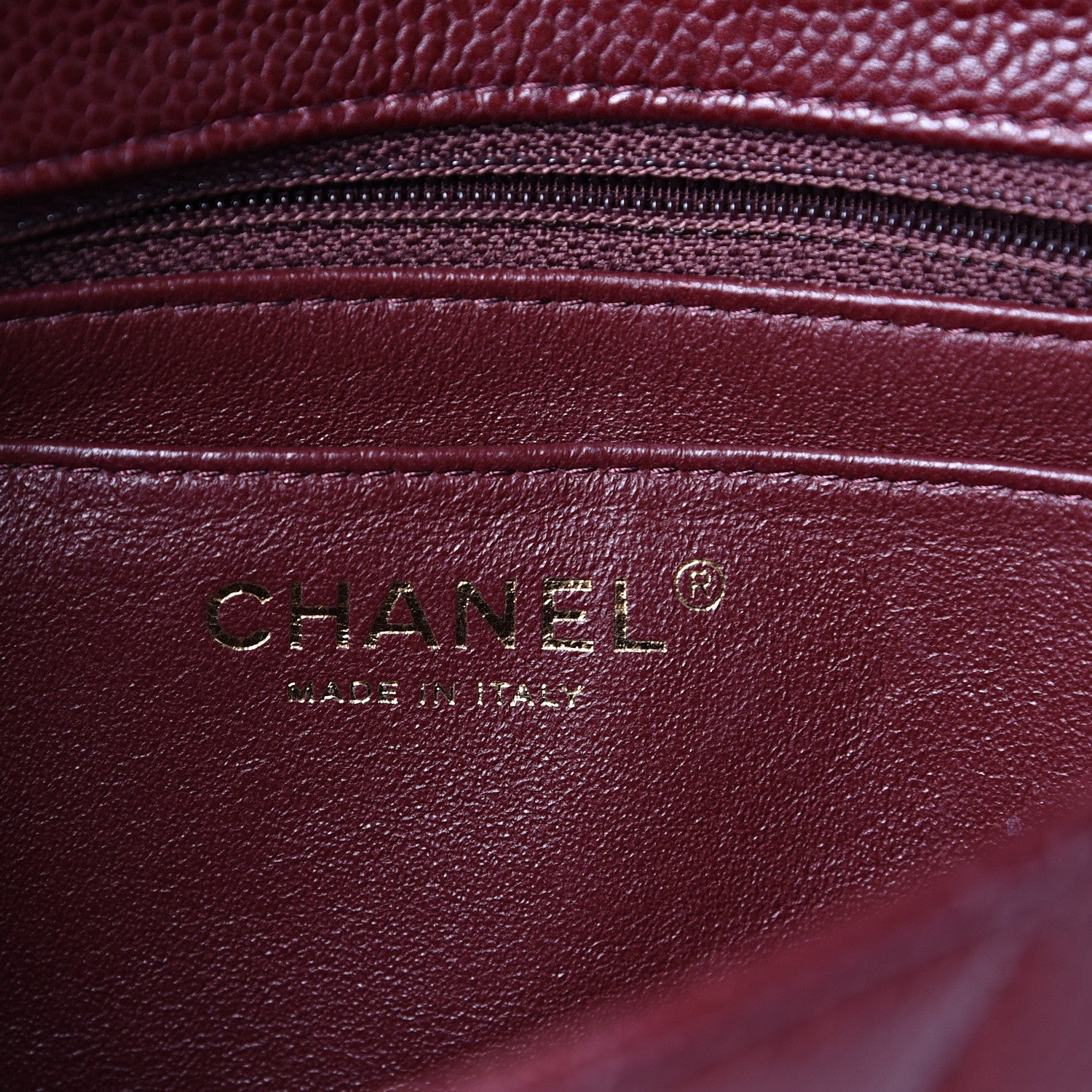 Chanel Caviar Quilted Mini Rectangular Flap Burgundy 5 of 11