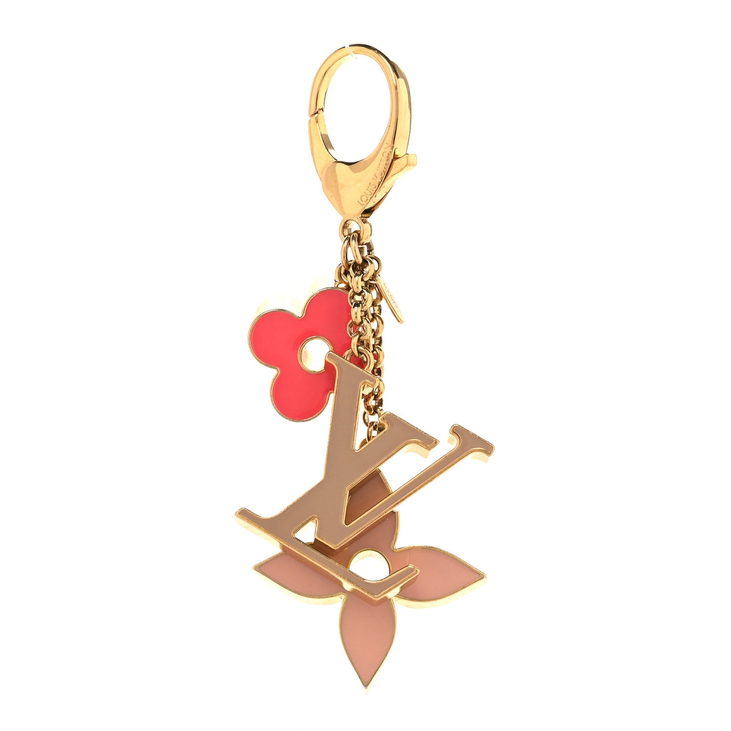 Fleur De Monogram Bag Charm Pink