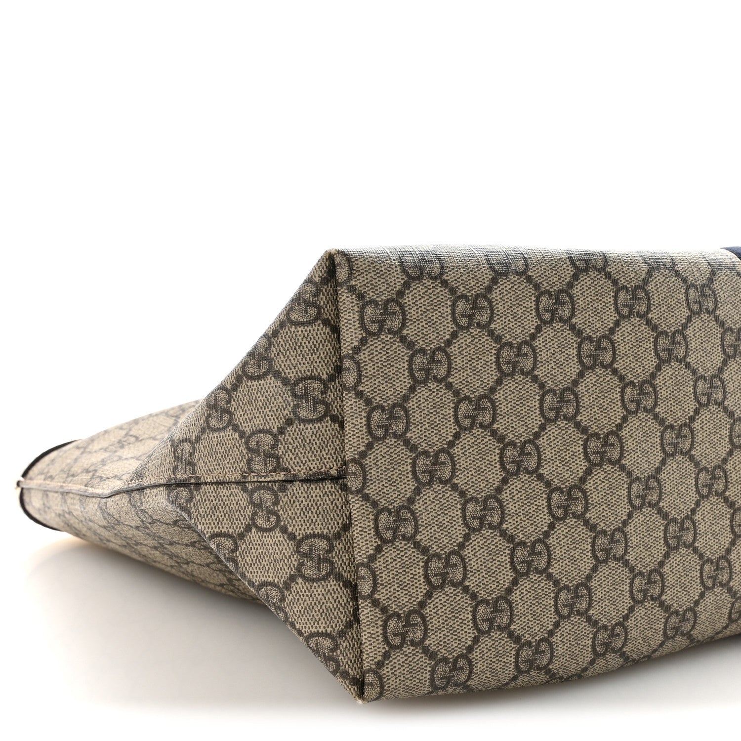 Gucci GG Supreme Monogram Textured Calfskin Web Medium Ophidia Shopping Tote Beige Ebony Mystic White 9 of 10