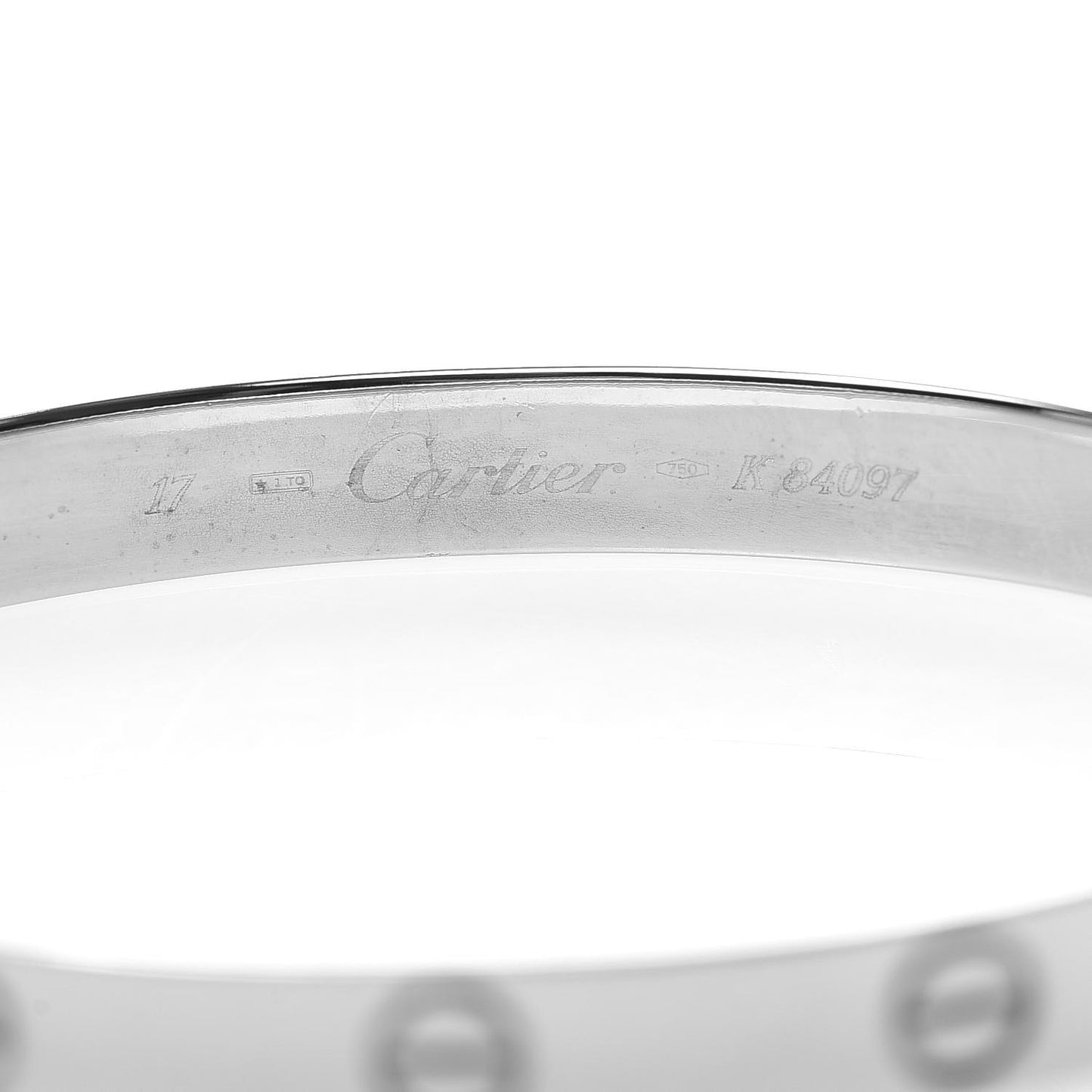 18K White Gold LOVE Bracelet 17