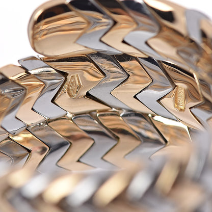 Bulgari 18K Yellow Gold Stainless Steel Spiga Tubogas Ring 55 7.25 4 of 6