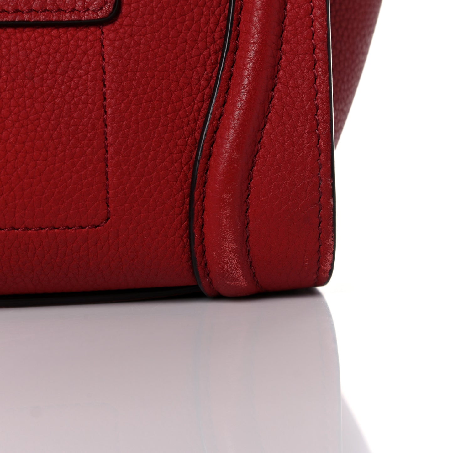 Drummed Calfskin Nano Luggage Red
