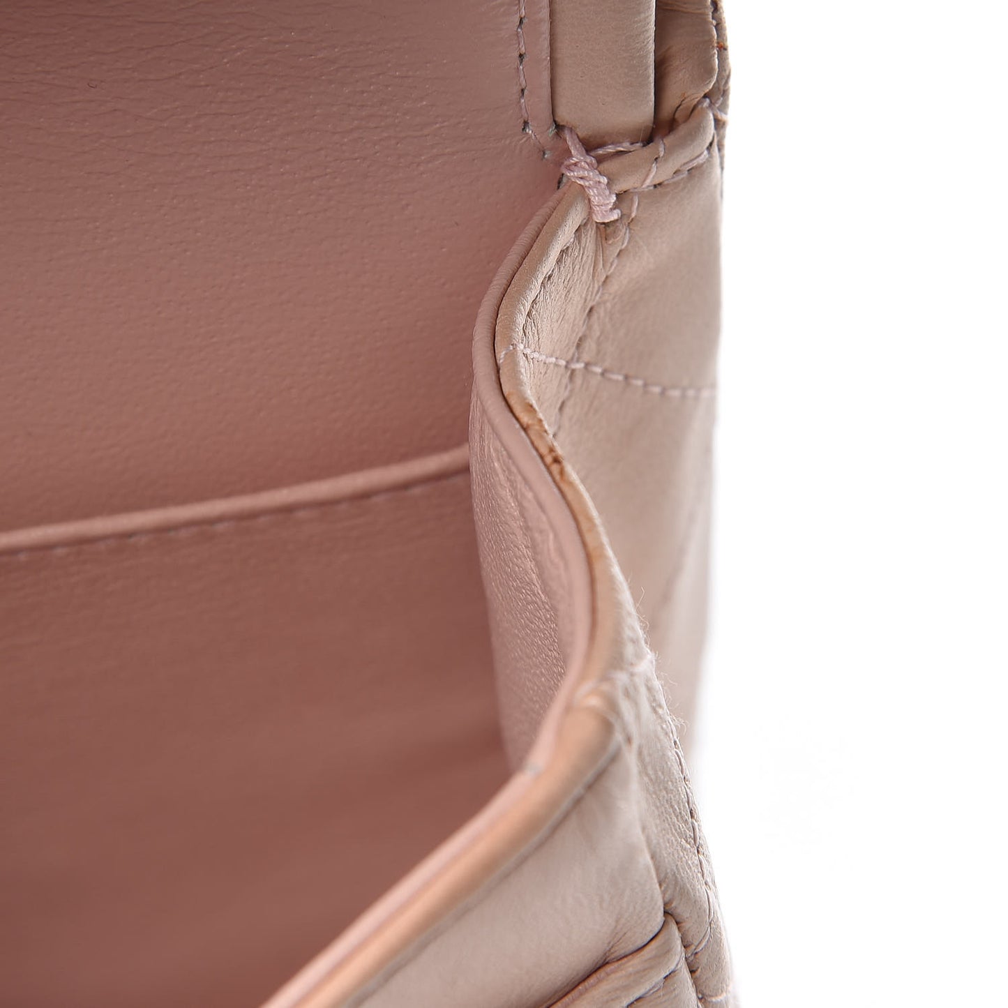 Lambskin Quilted Medium Double Flap Light Pink
