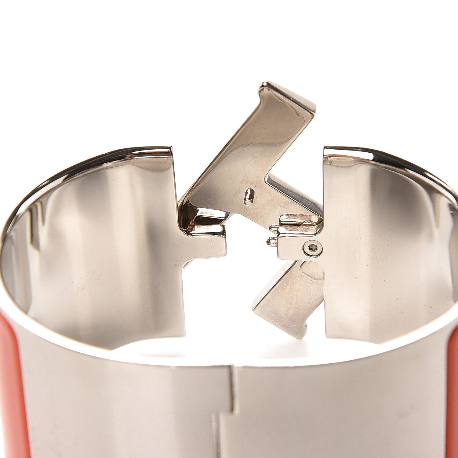 Hermes Enamel Extra Wide Clic Clac H Bracelet GM Orange Fruite White 3 of 4