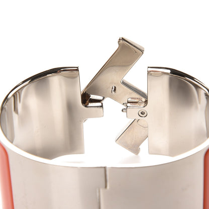 Hermes Enamel Extra Wide Clic Clac H Bracelet GM Orange Fruite White 3 of 4