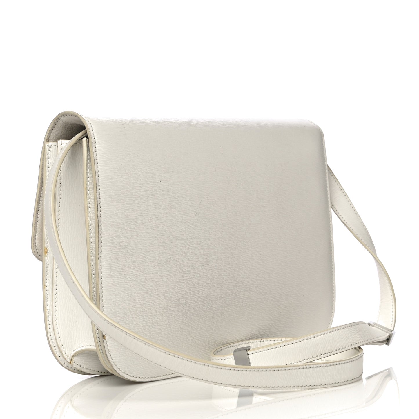 Liege Calfskin Medium Classic Box Flap Bag White