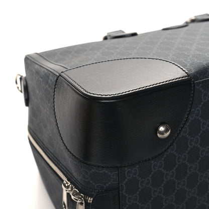 Gucci GG Supreme Monogram Azalea Calfskin Retro Interlocking G Large Duffle Bag Black Grey 8 of 11