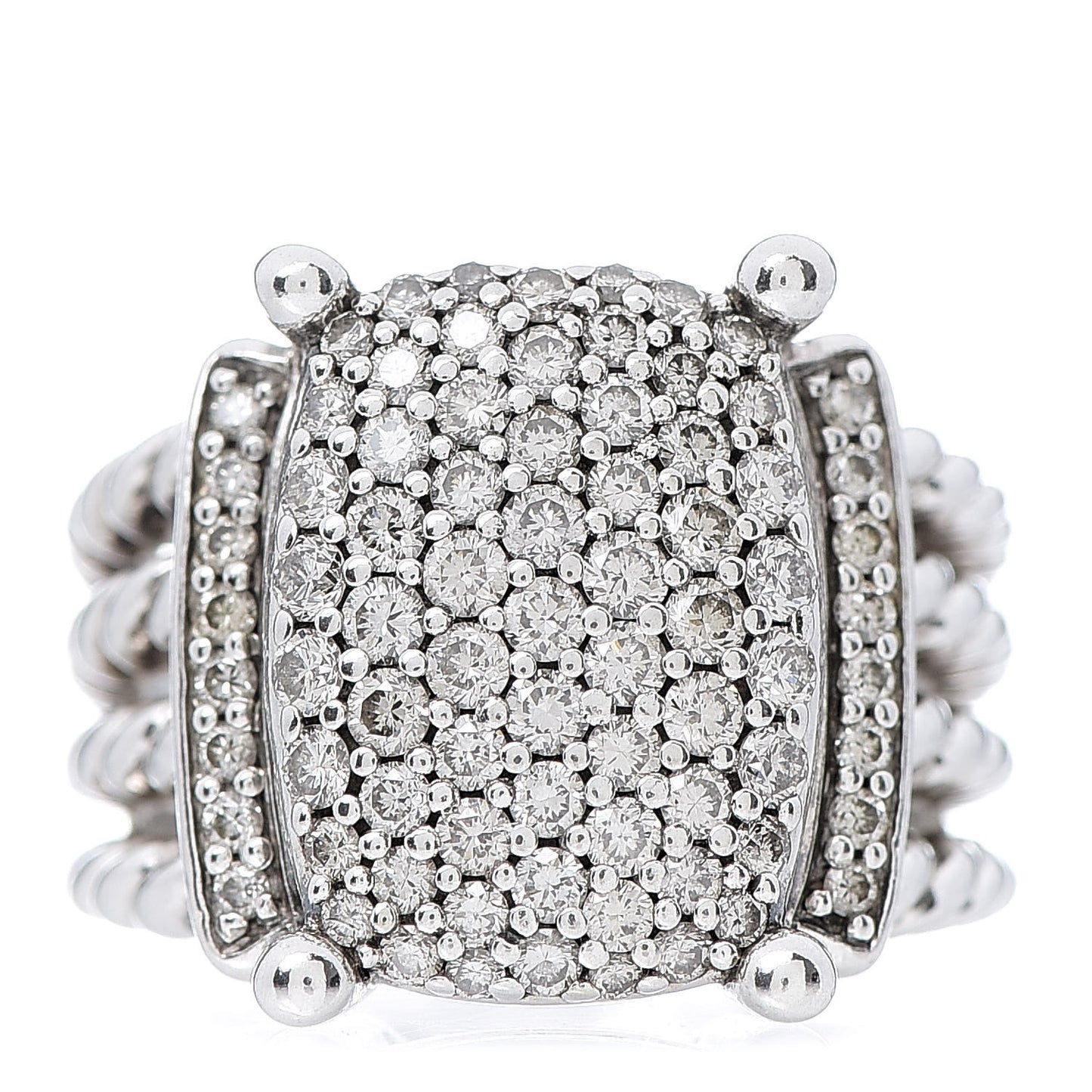 Sterling Silver Diamond 16mm Wheaton Ring 53 6.25