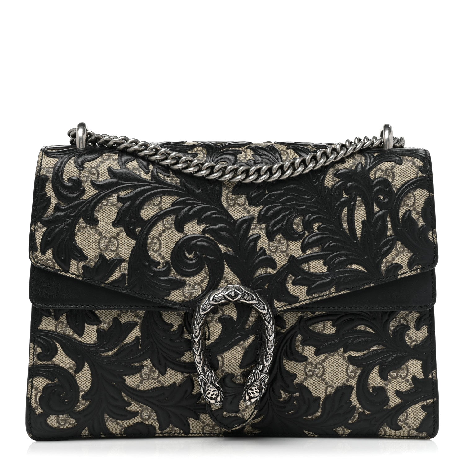Gucci GG Supreme Monogram Arabesque Medium Dionysus Shoulder Bag Black 1 of 13