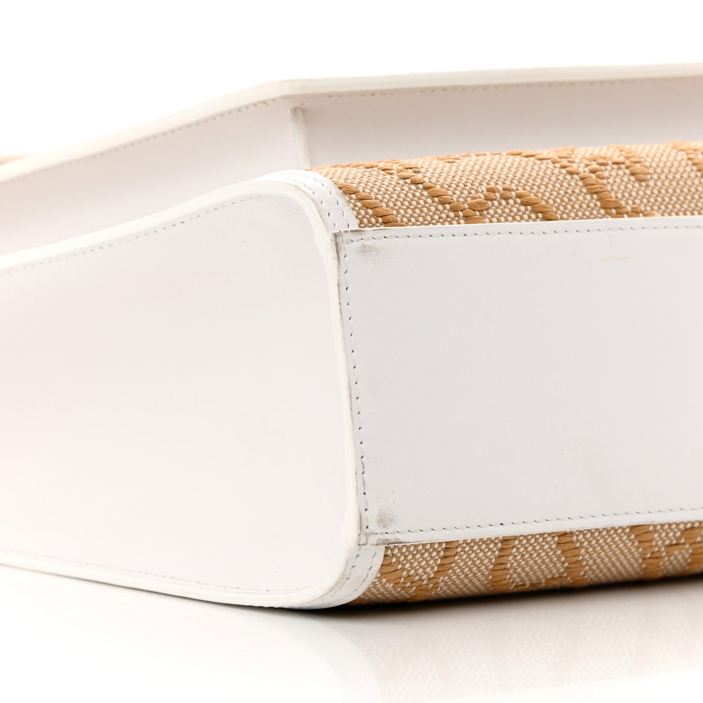 Monogram Canvas Smooth Calfskin Medium Pocket Bag White Beige